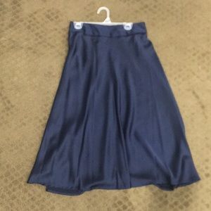 Navy satin skirt